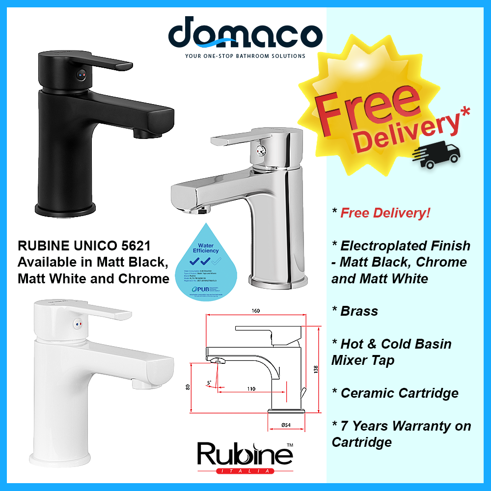 Rubine Unico 5621 Mixer Basin Tap domaco.com.sg