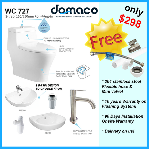 Savvy Toilet Bowl and Basin Package domaco.com.sg