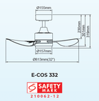 Samaire Downrod 3 Blades DC Ceiling Fan With 20W Dimmable 3 Tone LED Light Kit And Remote domaco.com.sg
