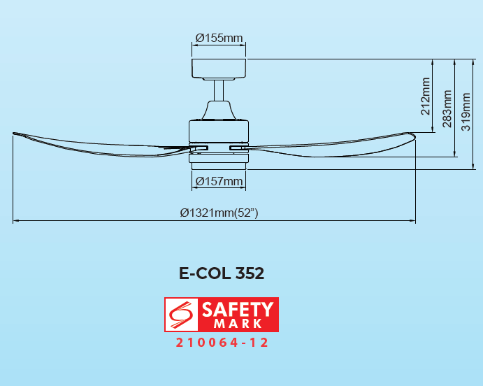 Samaire Downrod 3 Blades DC Ceiling Fan With 20W Dimmable 3 Tone LED Light Kit And Remote domaco.com.sg