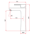 Rubine Unico 5621LX Tall Mixer Basin Tap domaco.com.sg