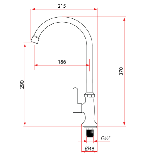 Rubine Alta K91343 Kitchen Tap domaco.com.sg