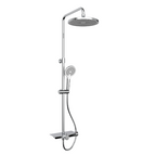 Rubine RSC-DECKOS-U2 Round Rain Shower Set with Hand Shower and Shower Mixer Shelf domaco.com.sg