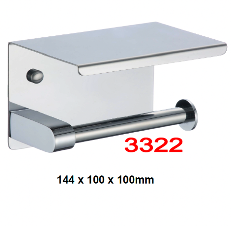 ADL Stainless Steel Toilet Paper Holder in Chrome 3322 and Matt Black 3322BB