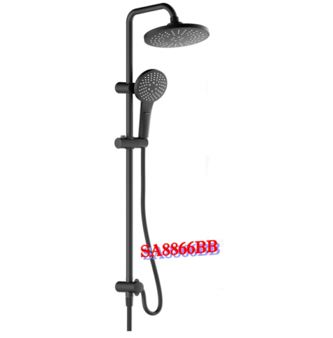 ADL Round Rain Shower With Hand Held Shower Set in Chrome SA-8866 and Matt Black SA-8866BB