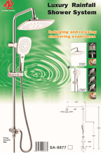 ADL Square Rain Shower With Hand Held Shower Set in Chrome SA-8877 and Matt Black SA-8877BB domaco.com.sg