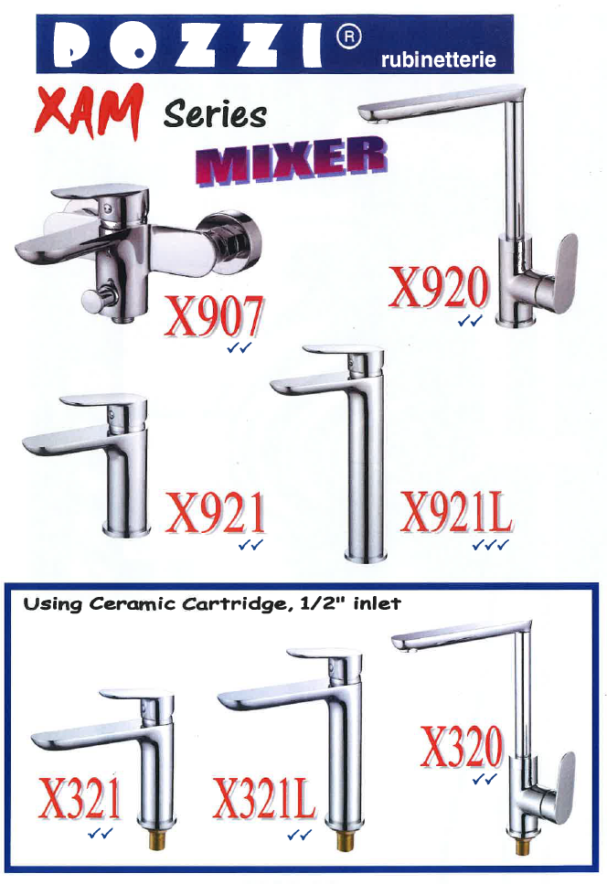 Pozzi X921L Chrome Tall Basin Mixer Tap domaco.com.sg