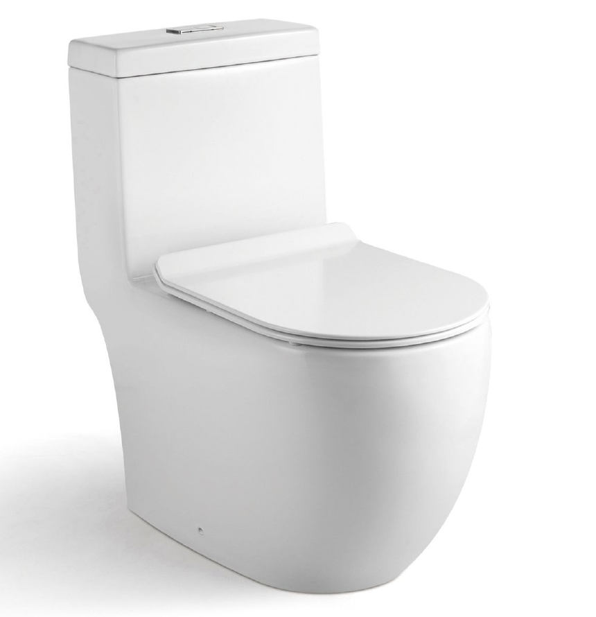 Baron W898 Gerberit Rimless Tornado Flushing 1-Piece Toilet Bowl with Urea Soft Closing Seat Cover