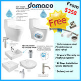 Special Promotion 1-Piece Package Toilet Bowl and Basin domaco.com.sg