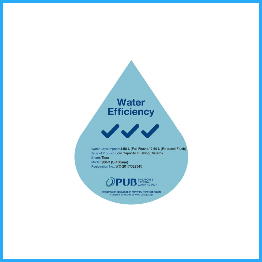 Tiara T268 Rimless Toilet Bowl Washdown with Soft Closing Seat Cover