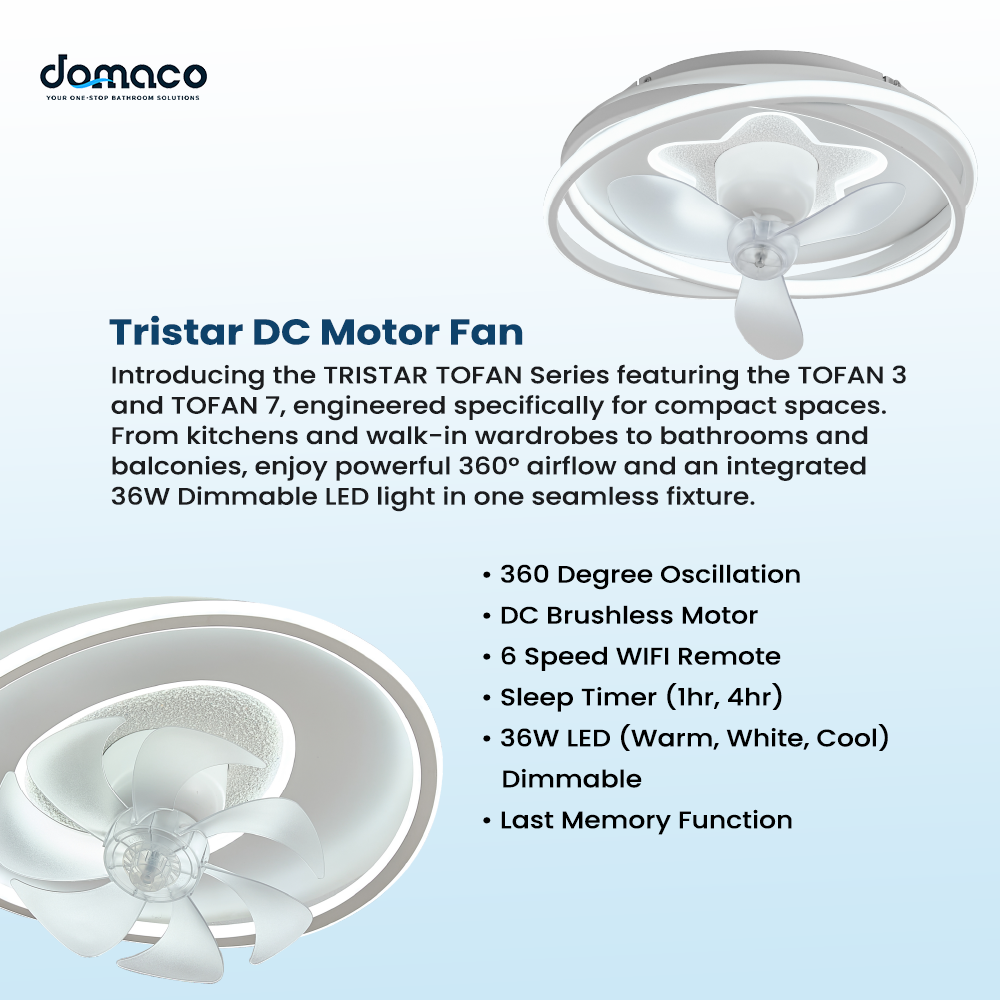 TRISTAR Modern Design DC Motor Series Tofan 3 / Tofan 7
