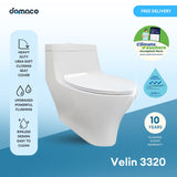 Velin 3320 [New Model] Rimless Strong Flushing Toilet Bowl with Slim Soft Closing Urea Seat Cover