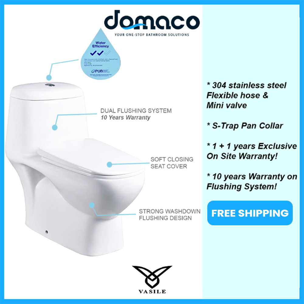 Vasile V518 1-Piece Toilet Bowl (28800) <br>*Contact us for best price