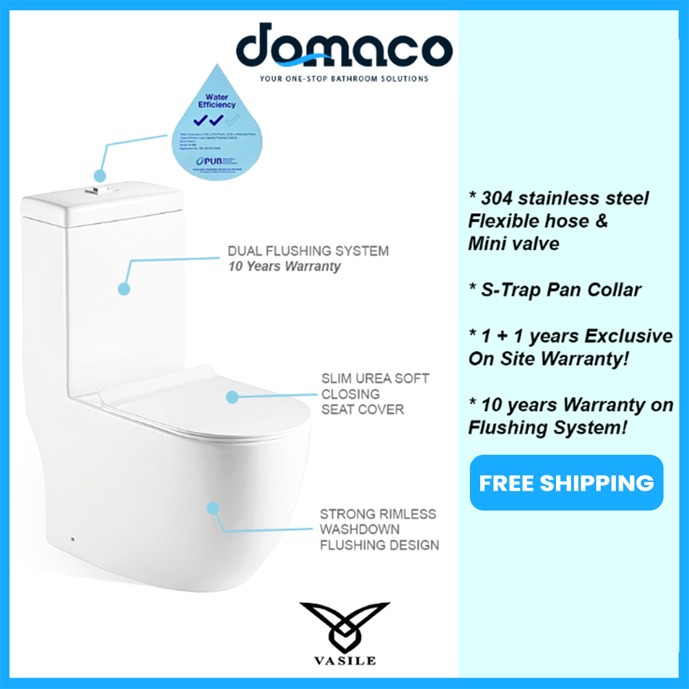 Vasile V598 1-Piece Toilet Bowl (40800) <br>*Contact us for best price