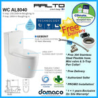 Aalto AL8040 Geberit Toilet Bowl Rimless Double Vortex Flushing with Anti Bacteria Coating
