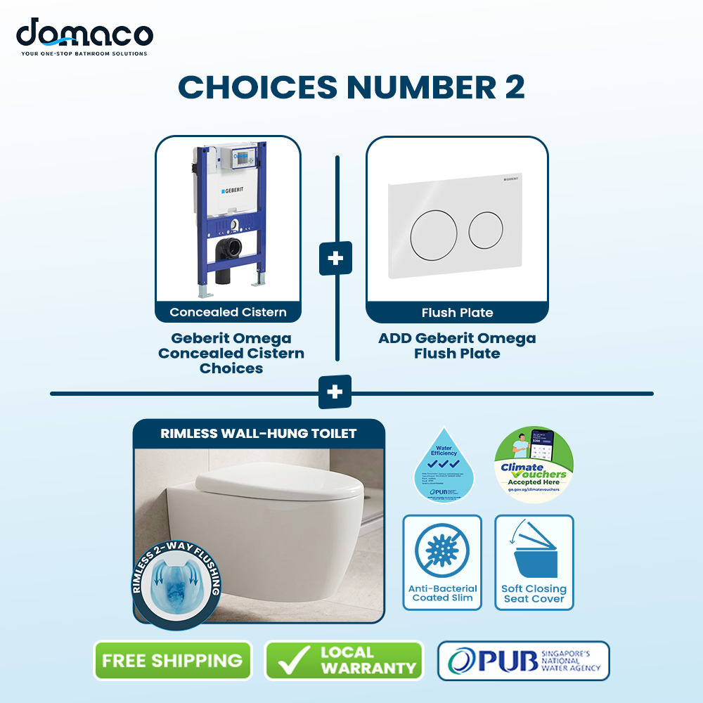Wall-Mounted Rimless & Rimfree Water Closet Geberit Flushing Bundle Deals
