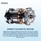 3 blades ceiling fan with DC motors, LED lights & remote