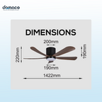 5 blades ceiling fan with DC motors, LED lights & remote