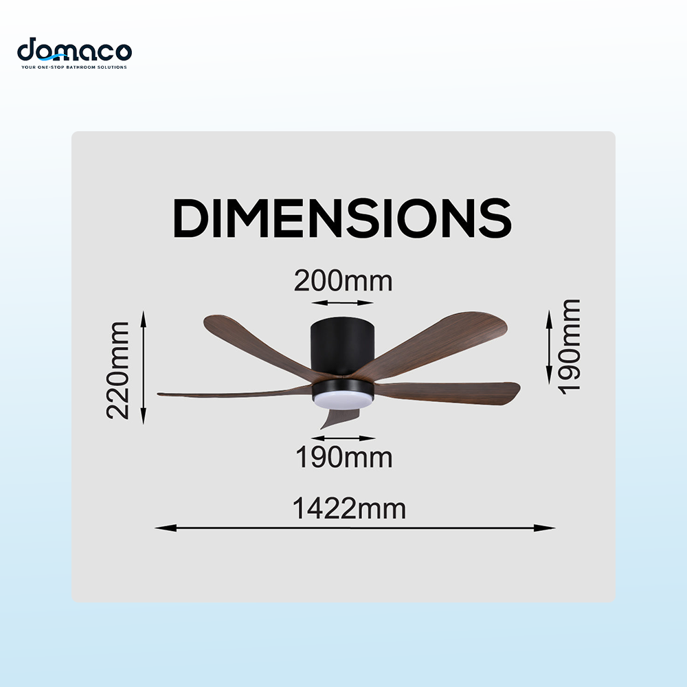 5 blades ceiling fan with DC motors, LED lights & remote