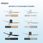 3 blades ceiling fan with DC motors, LED lights & remote