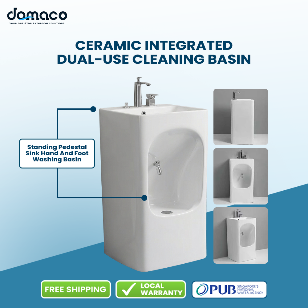 Ceramic Integrated Dual-Use Foot and Hand Washing Basin