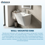 Modern Wall-Mounted Bathroom Sink with Semi Pedestal