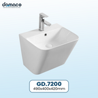 Modern Wall-Mounted Bathroom Sink with Semi Pedestal