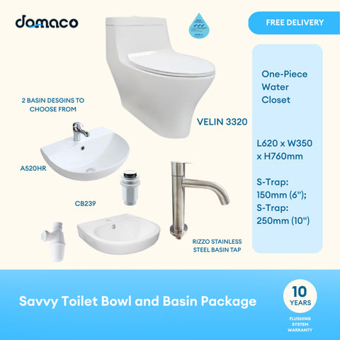 Savvy Toilet Bowl and Basin Package