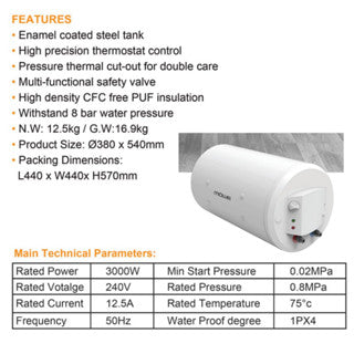 Mowe MW-30SH 30L Storage Heater White
