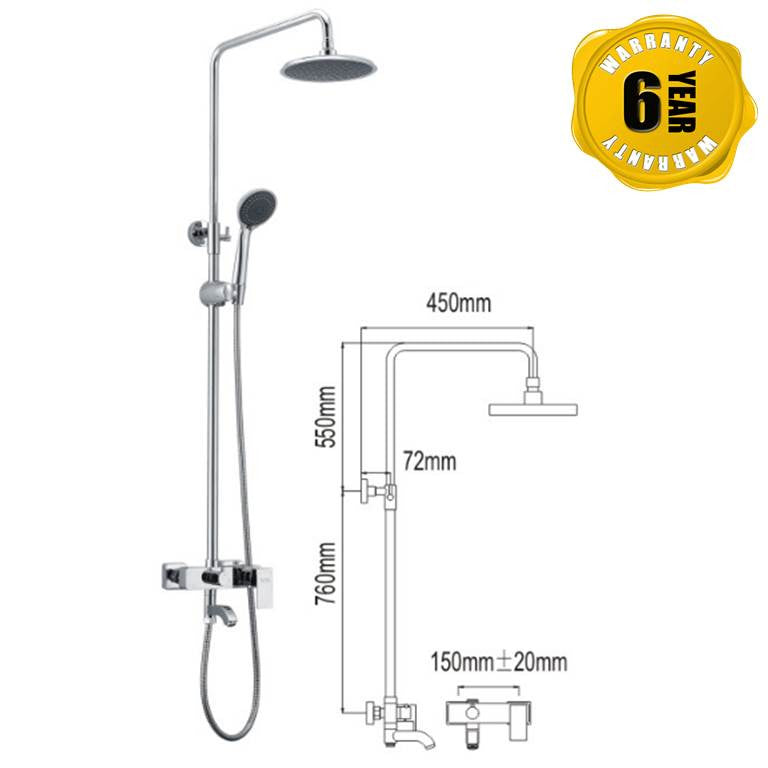 NTL Rain Shower Mixer 1002 (27880)<br>*Contact us for best price - Domaco