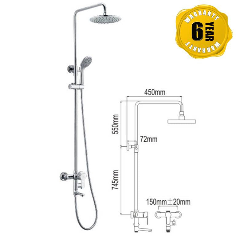 NTL Rain Shower Mixer 1008 (22880)<br>*Contact us for best price - Domaco