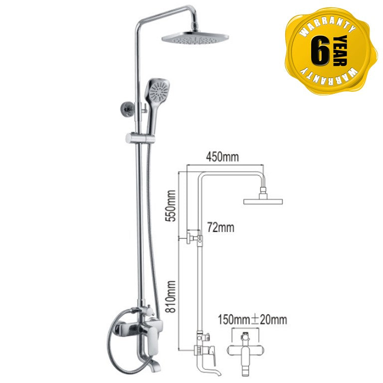 NTL Rain Shower Mixer 1013 (26480)<br>*Contact us for best price - Domaco