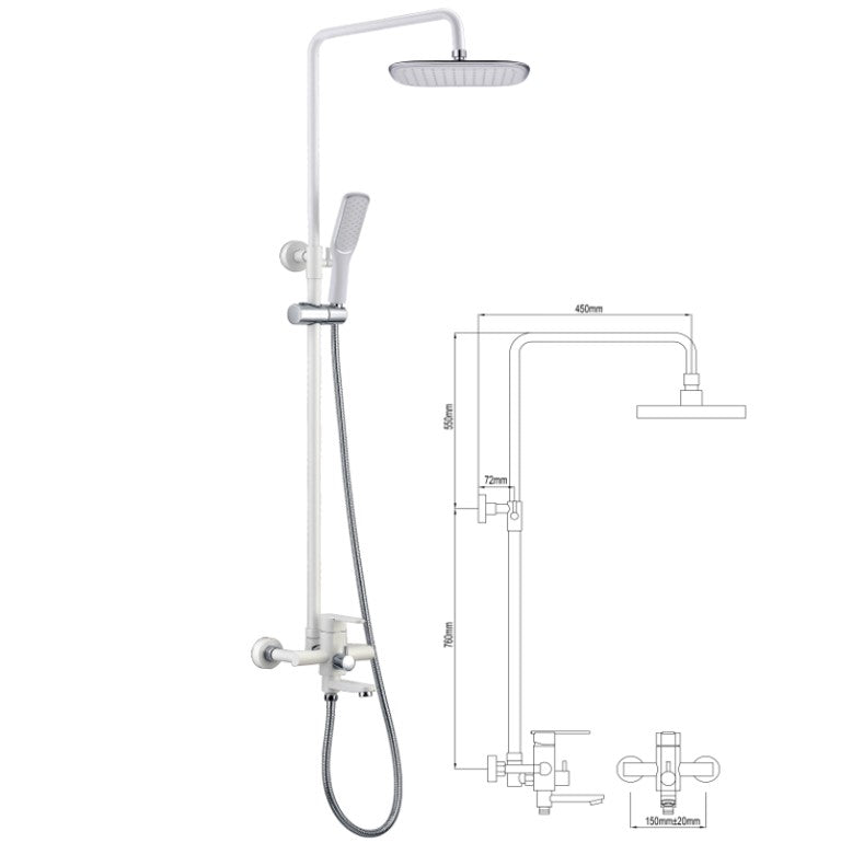 NTL Rain Shower Mixer 2007B or 2007W (Black or White) (28880)<br>*Contact us for best price - Domaco