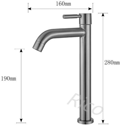 RICO 30400-12-C STAINLESS STEEL TALL BASIN TAP (6480) <br>*Contact us for best price - Domaco