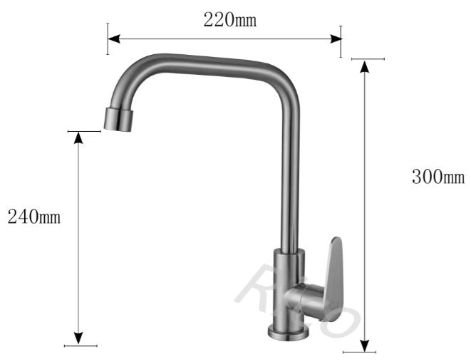 RICO 30405-13SS-C STAINLESS STEEL SINK COLD TAP (6880)<br>*Contact us for best price - Domaco