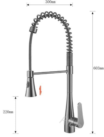 RICO 30418-3 STAINLESS STEEL PULL-OUT SINK MIXER TAP (26800)<br>*Contact us for best price - Domaco