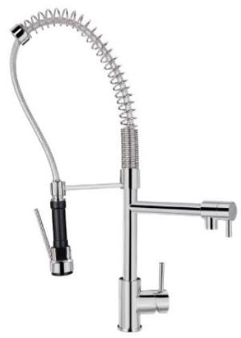 ARINO T-8000-3 (Chrome) & TS-8000-3 (Satin) PULL-OUT SPOUT LEVER HANDLE SINK MIXER - Domaco