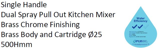 ARINO T-8000B PULL-OUT SPOUT LEVER HANDLE SINK MIXER - Domaco