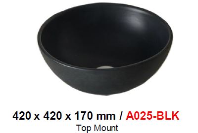 BARON A025 BLACK TOP MOUNT BASIN (8800) *Contact us for best price - Domaco