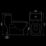 Velin 1-Piece Toilet Bowl A3326 (19800)<br>*Contact us for best price - Domaco