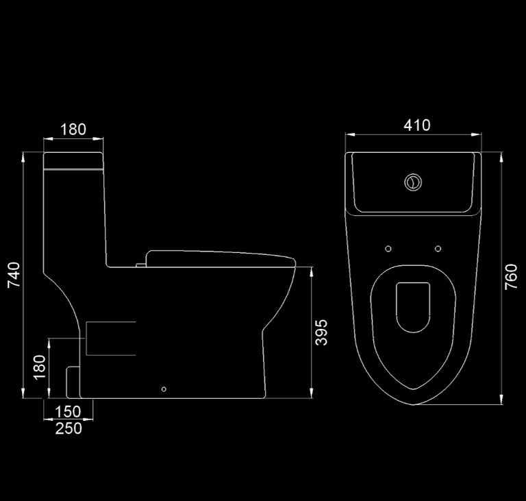 Velin 1-Piece Toilet Bowl A3391 (22800)<br>*Contact us for best price - Domaco