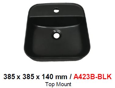 BARON A423-B BLACK TOP MOUNT BASIN (8800) *Contact us for best price - Domaco