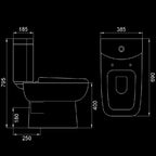 Velin 2-Piece Toilet Bowl A6001 (21800)<br>*Contact us for best price - Domaco