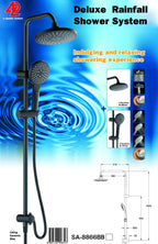 ADL Round Rain Shower With Hand Held Shower Set in Chrome SA-8866 and Matt Black SA-8866BB domaco.com.sg