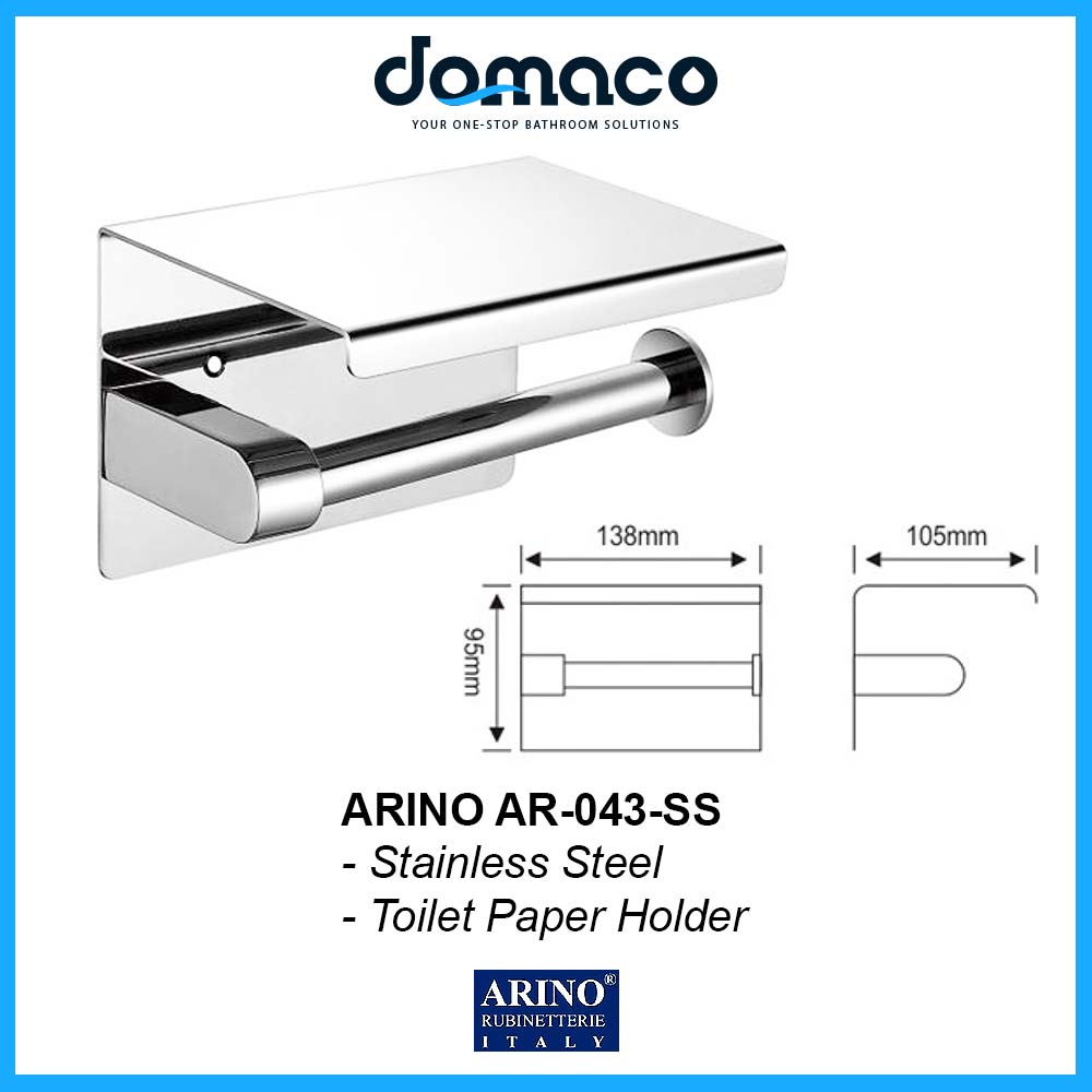 Arino AR-043-SS Stainless Steel Toilet Paper Holder domaco.com.sg
