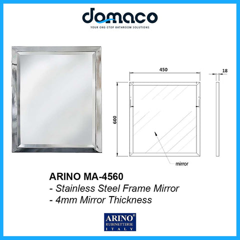 Arino MA-4560 Stainless Steel Frame 4mm Mirror domaco.com.sg