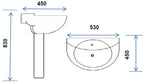 BARON BS207 BASIN WITH STAND - Domaco
