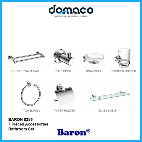 Baron 8285 7 Pieces Accessories Bathroom Set