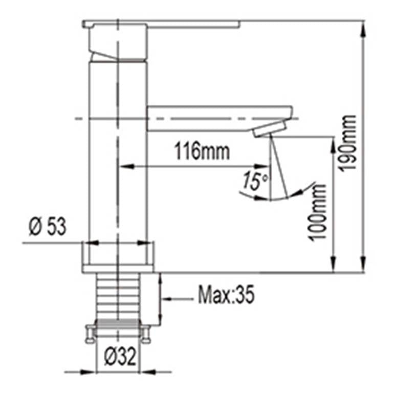 NTL Basin Mixer Tap 2001B or 2001W (Black or White) (12280)<br>*Contact us for best price - Domaco