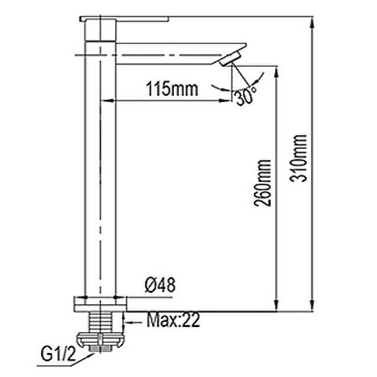 NTL Basin Tap 2012B-C or 2012W-C (Black or White) (8880)<br>*Contact us for best price - Domaco